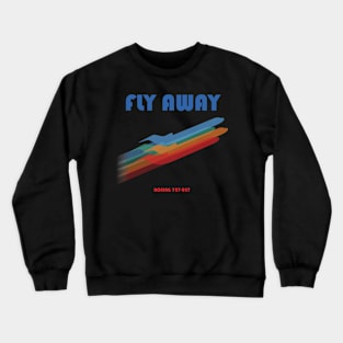 Minimalist Retro Fly Away Aviation Boeing Design Crewneck Sweatshirt